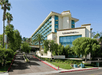 Beautiful-landscaped hotel exterior.