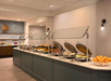 Breakfast buffet area.