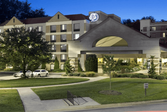 Courtyard at DoubleTree by Hilton Asheville - Biltmore in Asheville, NC.