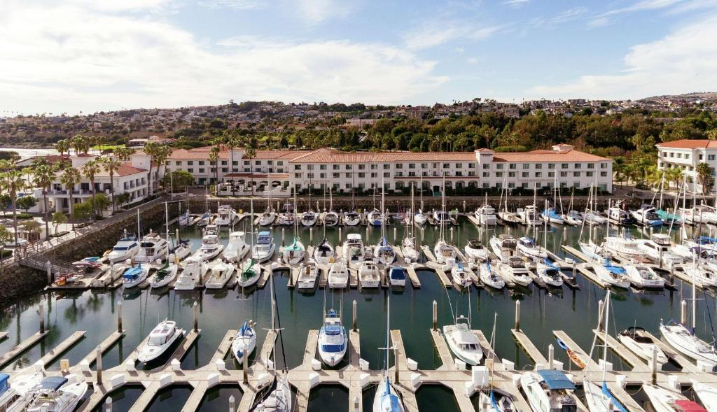 View of the Cabrillo Marina and the hotel in the background.