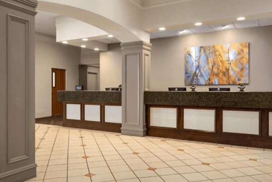 Front desk.