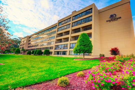 Exterior view of the hotel.