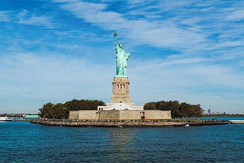 The Statue of Liberty from the ferry on the Early Access Statue of Liberty Tour with Ellis Island in New York, New York