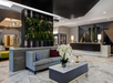 Spacious lobby area with stylish seating for relaxation.