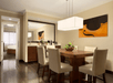 Dining table inside a guest room.