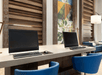 Business center with computers.
