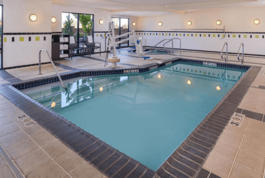 A relaxing indoor pool and whirlpool.