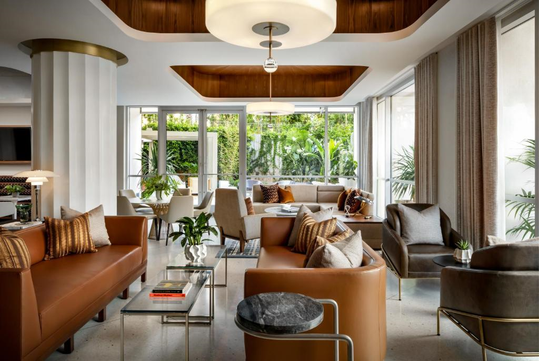 A spacious common area for guests to gather and relax.