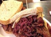 A beef sandwich at Eisenbergs on the Flatiron Food, History & Architecture Tour in New York City, NY, USA.