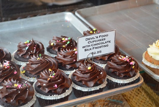 Devils food cupcakes on the Food on Foot Tour in New York CIty, New York.