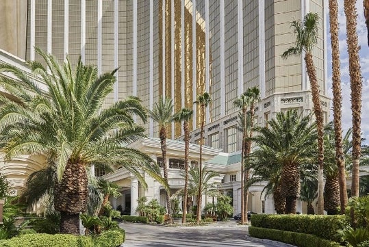 Exterior of the Four Seasons Hotel Las Vegas on a sunny day in Las Vegas, Nevada.