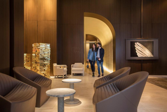 Lobby at Four Seasons Hotel New York Downtown, NY.