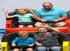 Dad and daughter on a roller coaster ride at Fun Spot
