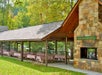 Outdoor river deck pavilion at Glenstone Lodge