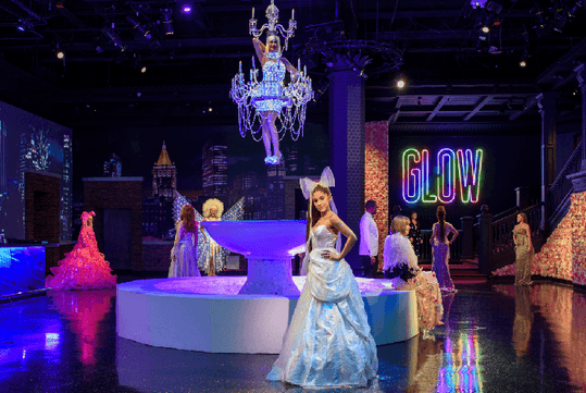 A room filled with celebrity wax figures at Madame Tussauds New York with Go City New York Explorer Pass.