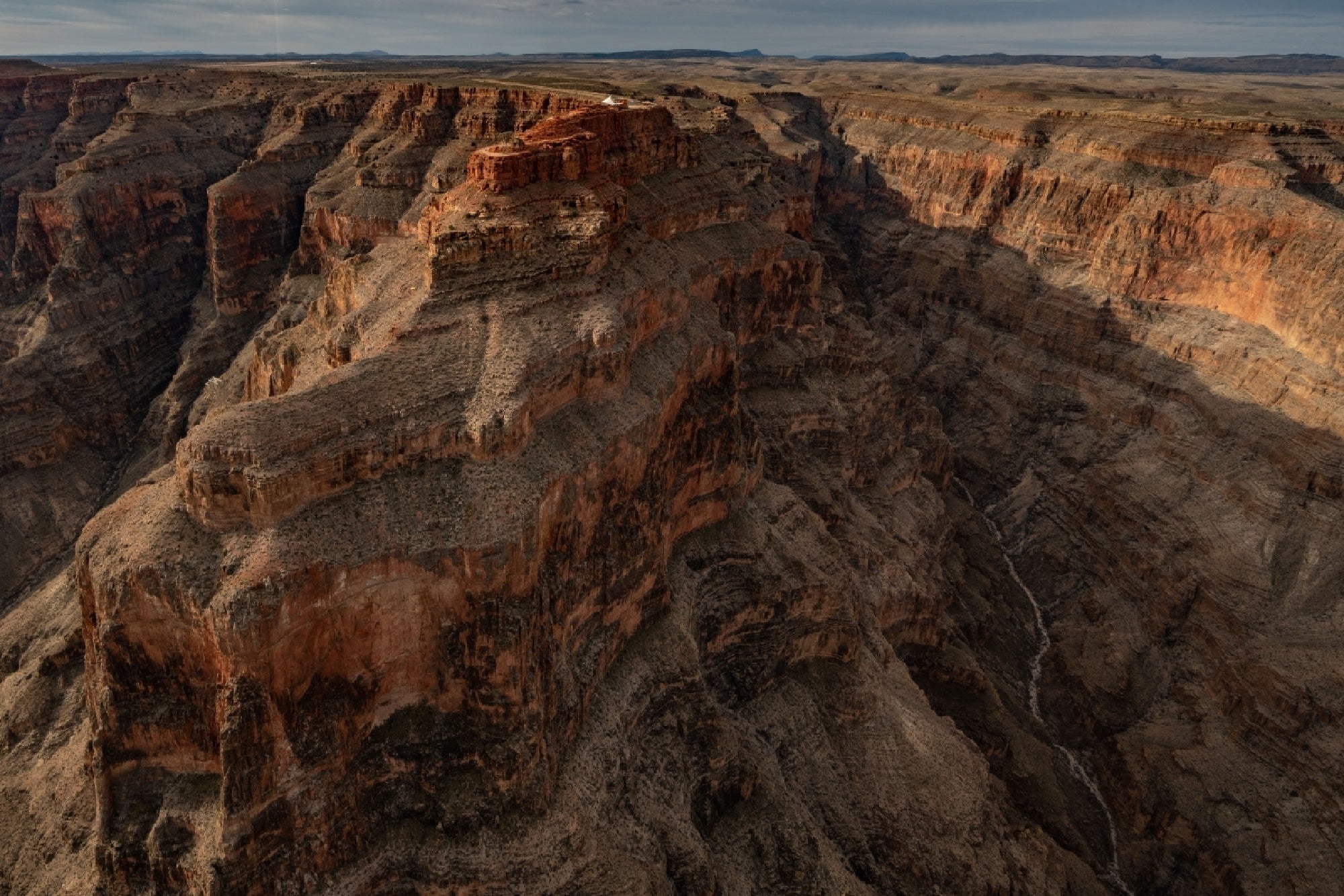 Sweeping canyon landscapes from above.
