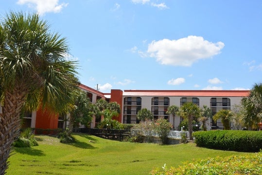 Beautifully landscaped courtyard.