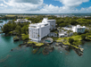 Oceanfront hotel exterior.