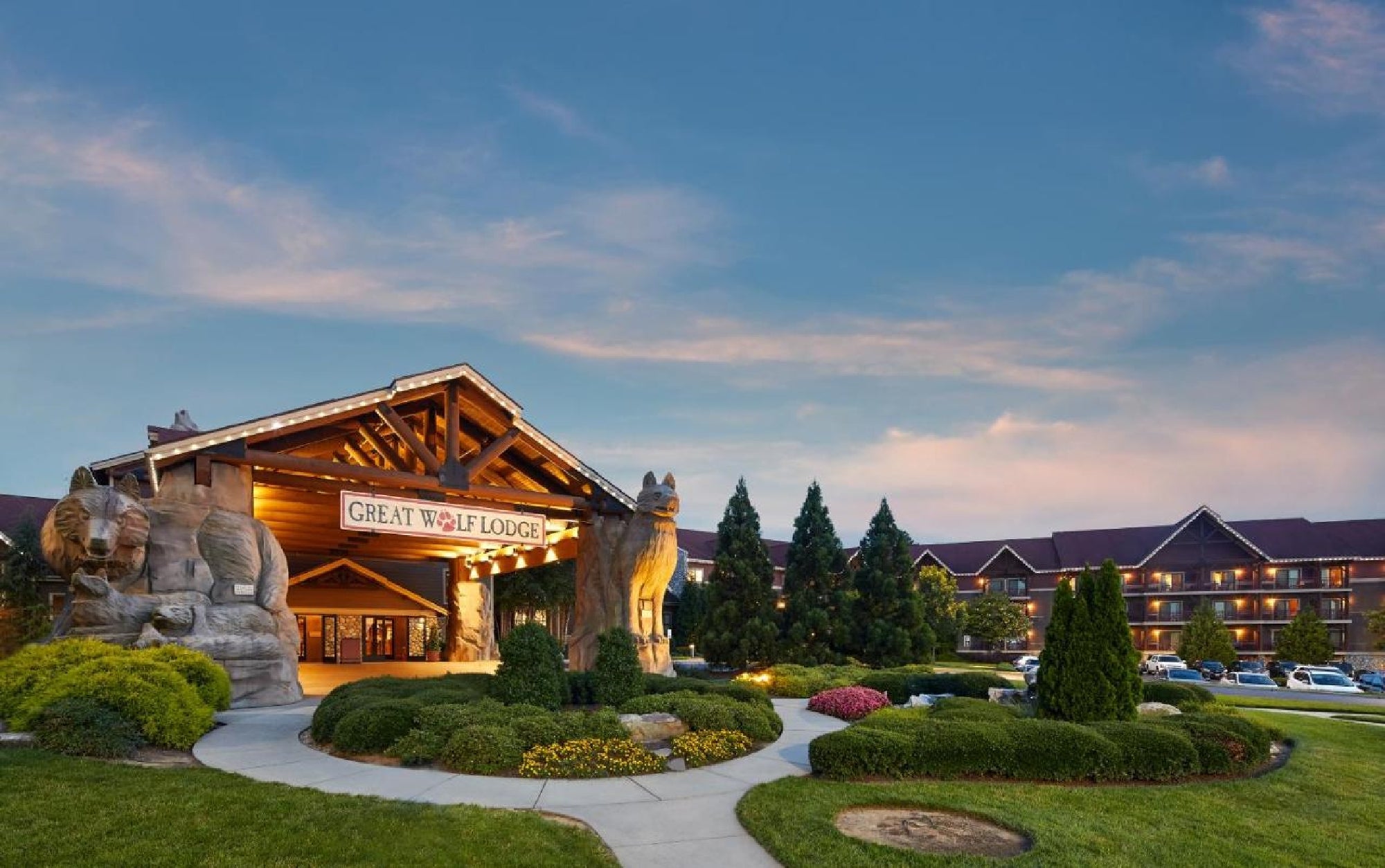 Exterior view of the hotel.