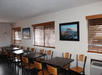 Breakfast area with ample seating.