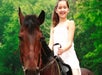 Little girl rides big, gentle horse. - Guided Horseback Trail Ride in Clermont, FL