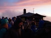 Visitors flocked at entrance of the Haleakala Visitor's Center to witness the beautiful sunset in Haleakala.
