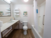 Private bathroom at Hampton Inn Boca Raton, FL.
