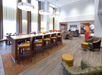 Hotel lobby and dining area.