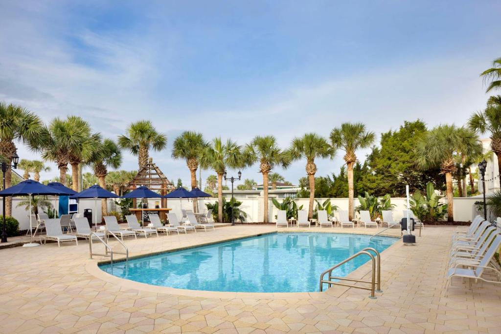 Enjoy a swim or lounge poolside in the inviting outdoor pool area.