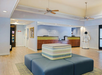 Hotel lobby and front desk.
