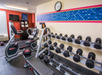 Fitness facilities including free weights.