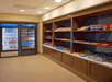 Mini-grocery with snacks and beverages.