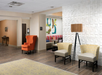 Spacious seating area located at the hotel lobby.