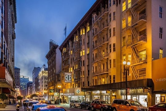 Exterior view of the hotel.