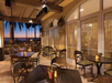Outdoor dining seating area.