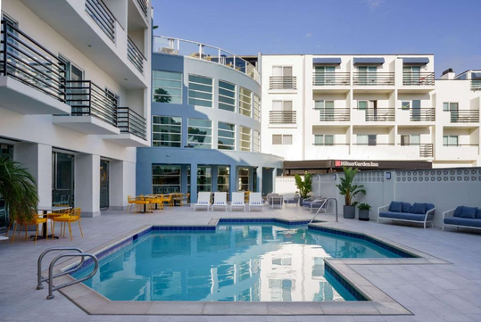 Take a refreshing dip in the outdoor pool.