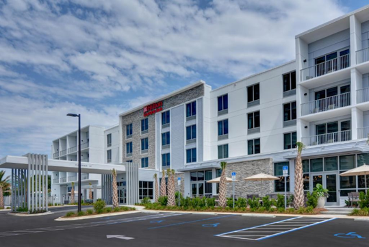 Exterior view of the hotel.