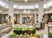 Lobby seating area and snack bar.