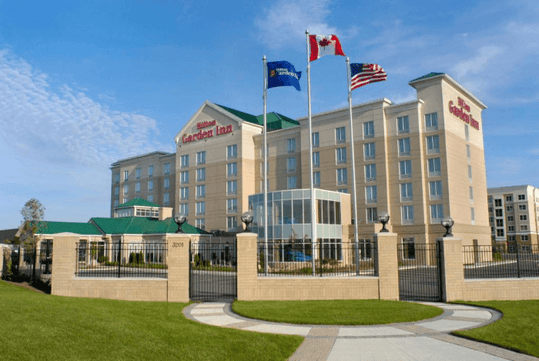 Exterior view of the hotel.