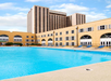 Large outdoor pool overlooking the Mississippi River.