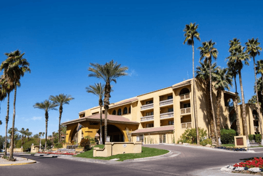 View of the hotel exterior.