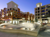 Water fountains at Branson Landing in front of Lake Taneycomo.