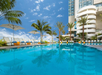 A large heated outdoor pool.