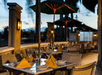 Outdoor seating at the restaurant.