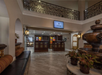 Hotel front desk with a water feature