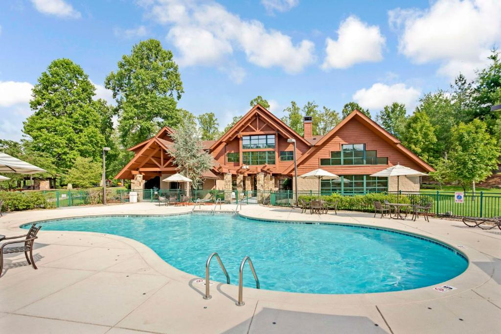 A perfect spot to soak up the sun and enjoy a refreshing swim in the beautiful outdoor pool.