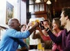 Pints of beers in cheers at Historic Boston Taverns Tour