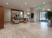 Spacious lobby with seating area.