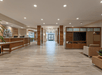 Spacious lobby with seating area.