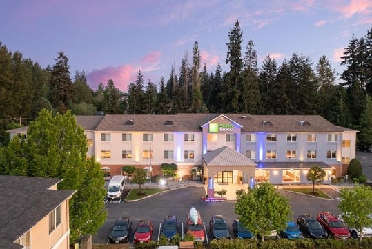 Enchanting hotel exterior with parking space.